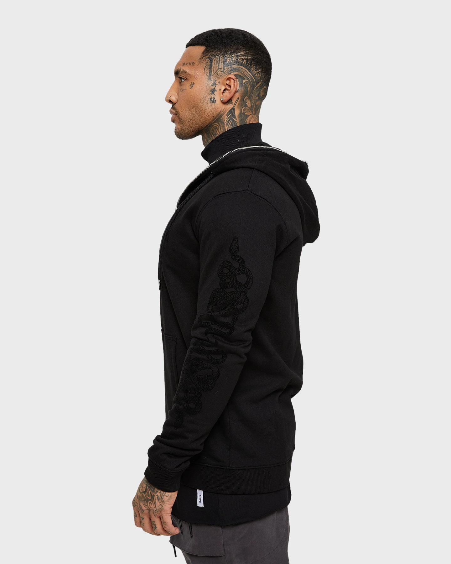 Motion Friendly Dry clean only Saint Morta Death Adder Zip Hoodie Black/Black