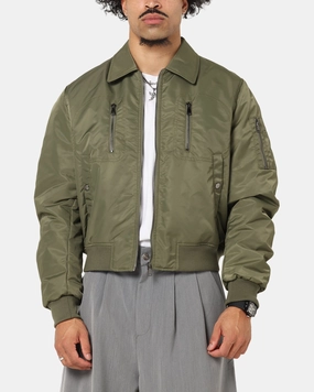 Sympathy XXIII Collared Bomber Jacket Khaki