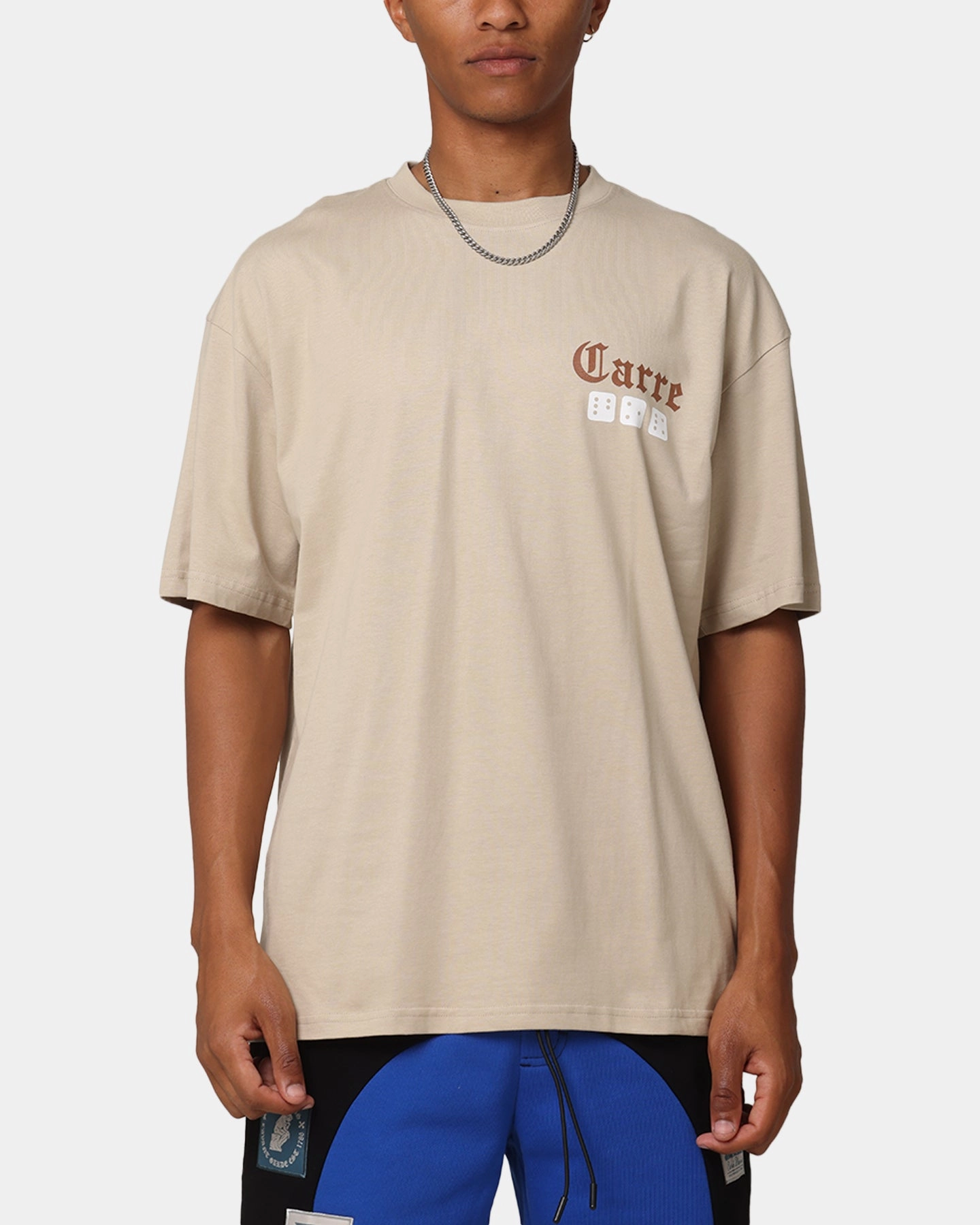 Carre Lucky Roll T-Shirt Stone Sporty Top Geometric Pattern
