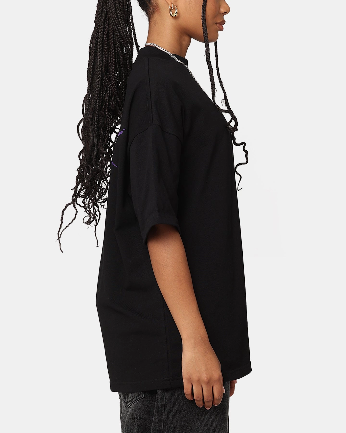 petite size Cozy Wear The Anti Order Metal Mock Neck T-Shirt Black
