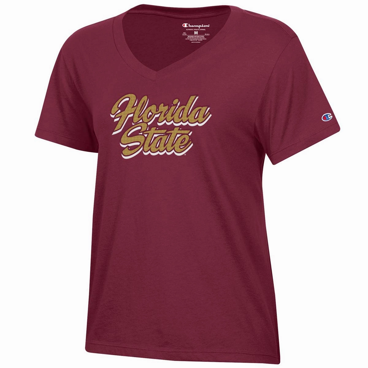 Adult sophistication Champion Women's Florida State Short Sleeve V-neck T-shirt - Garnet