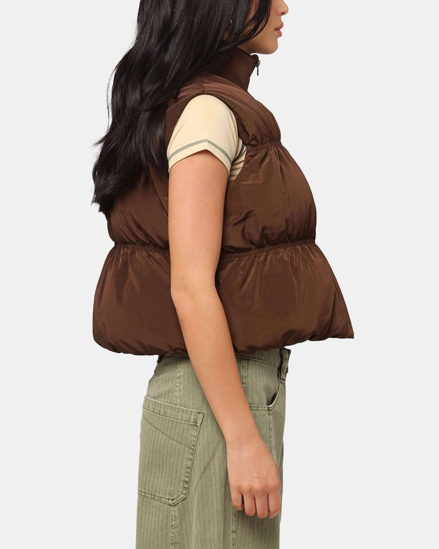 Active Edge Reservation XXIII Women's Primal Oversized Puffer Vest Chocolate