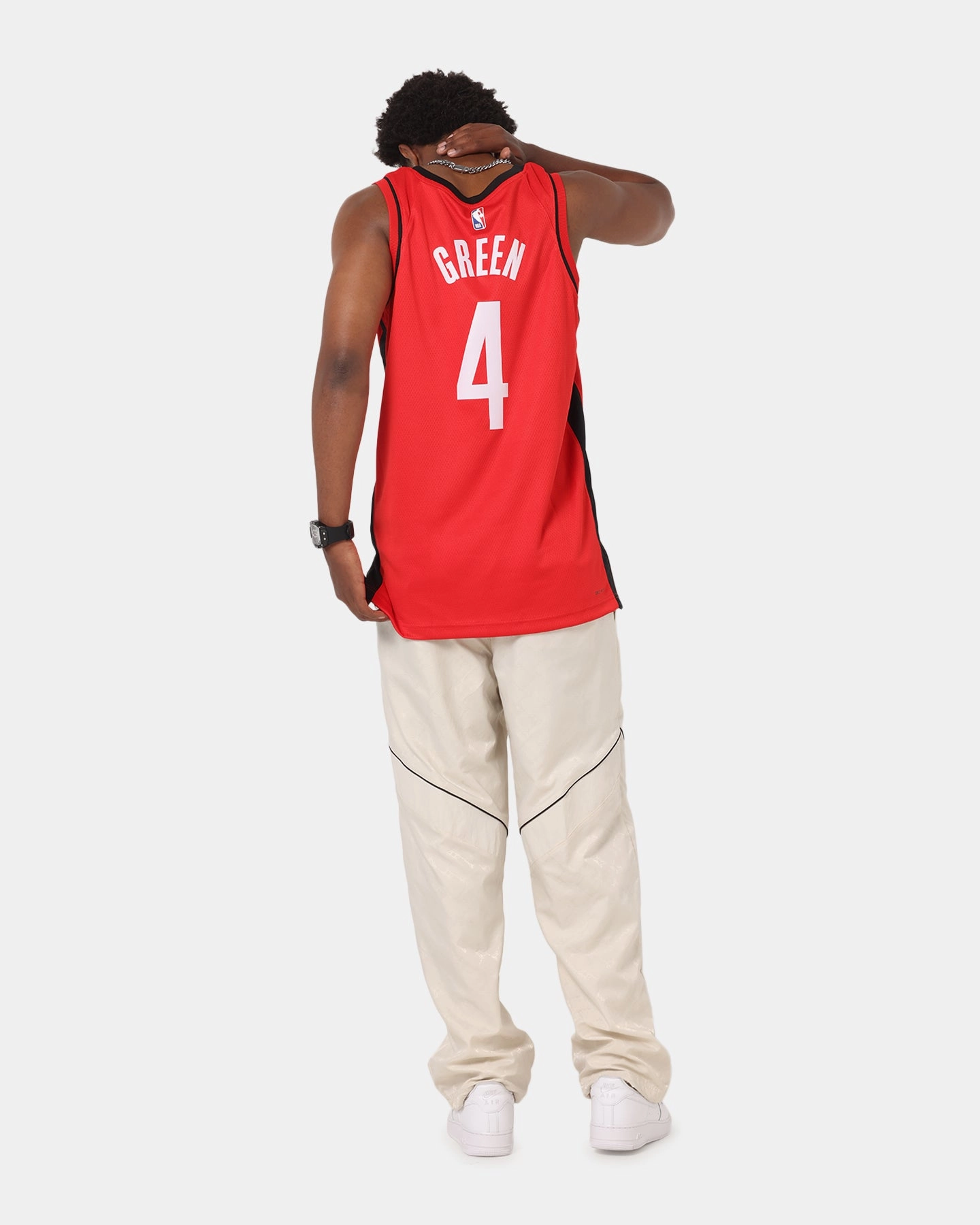 Low Profile Stitching Quick Release Fastening Nike Jalen Green Houston Rockets #4 Icon Edition 2022/23 Nike Dri-Fit NBA Swingman Jersey University Red
