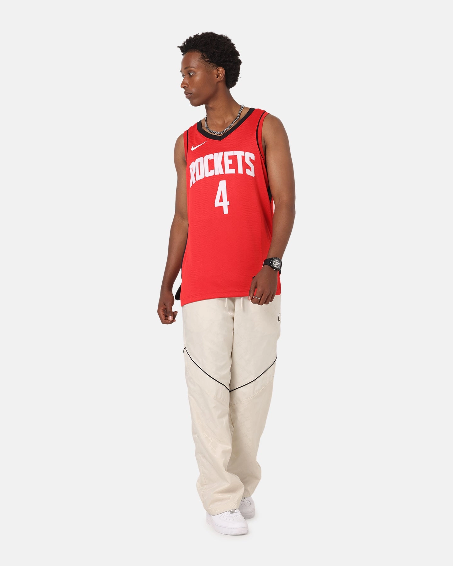 Nike Jalen Green Houston Rockets #4 Icon Edition 2022/23 Nike Dri-Fit NBA Swingman Jersey University Red Comfort-Based Gear
