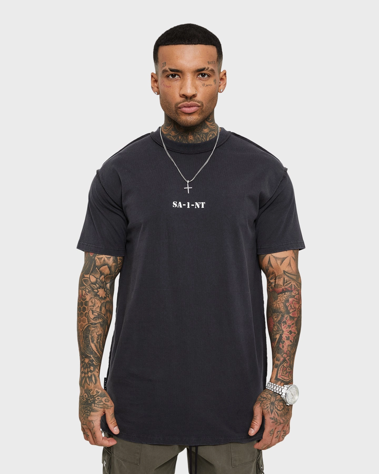 Minimalist Aesthetic Saint Morta Dagger Reverse Lafayette T-Shirt Dark Vintage Black