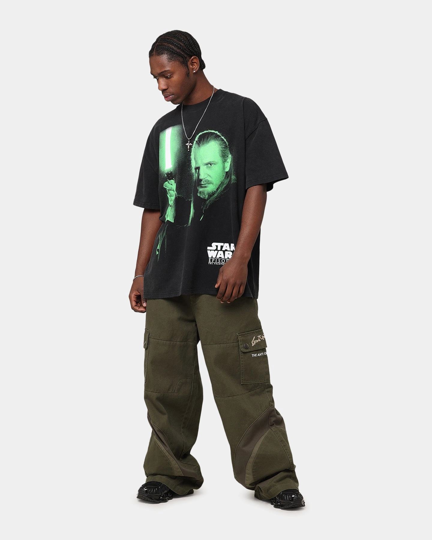 Quick Dry Fabric Star Wars Qui Gon Jinn Heavy T-Shirt Vintage Wash
