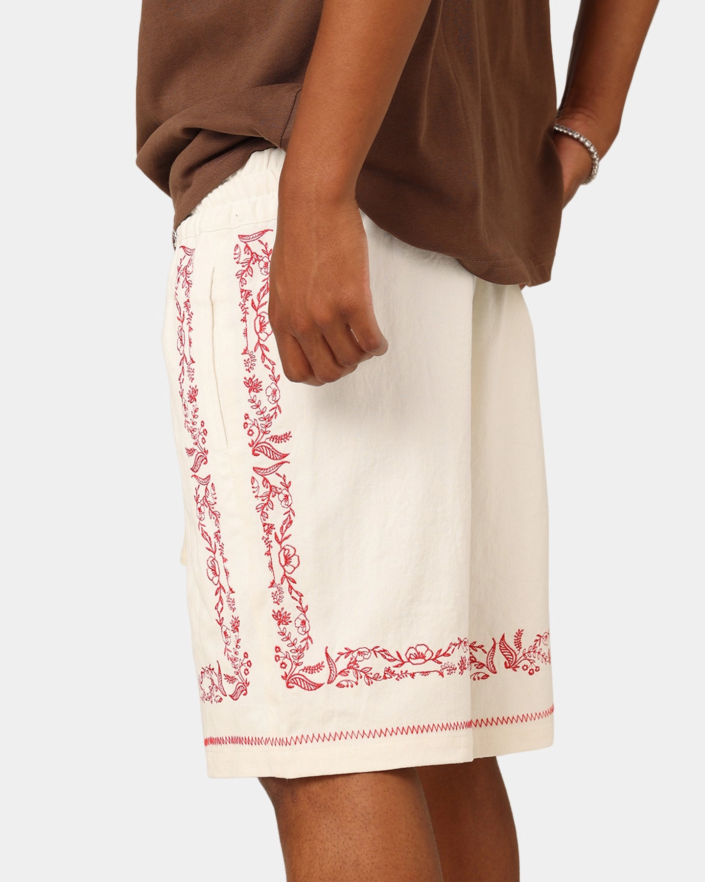 404 Frontier Linen Blend Shorts Off White Mother's Day gift