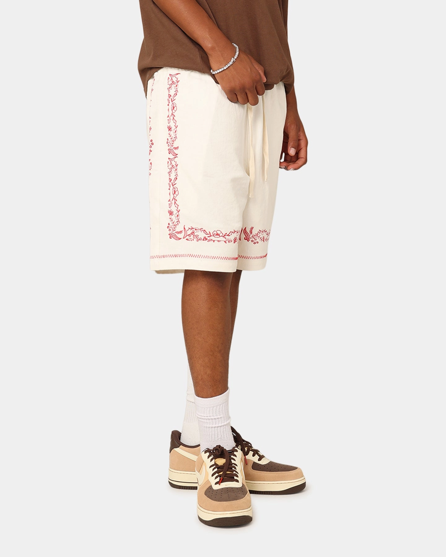 404 Frontier Linen Blend Shorts Off White denim alternative