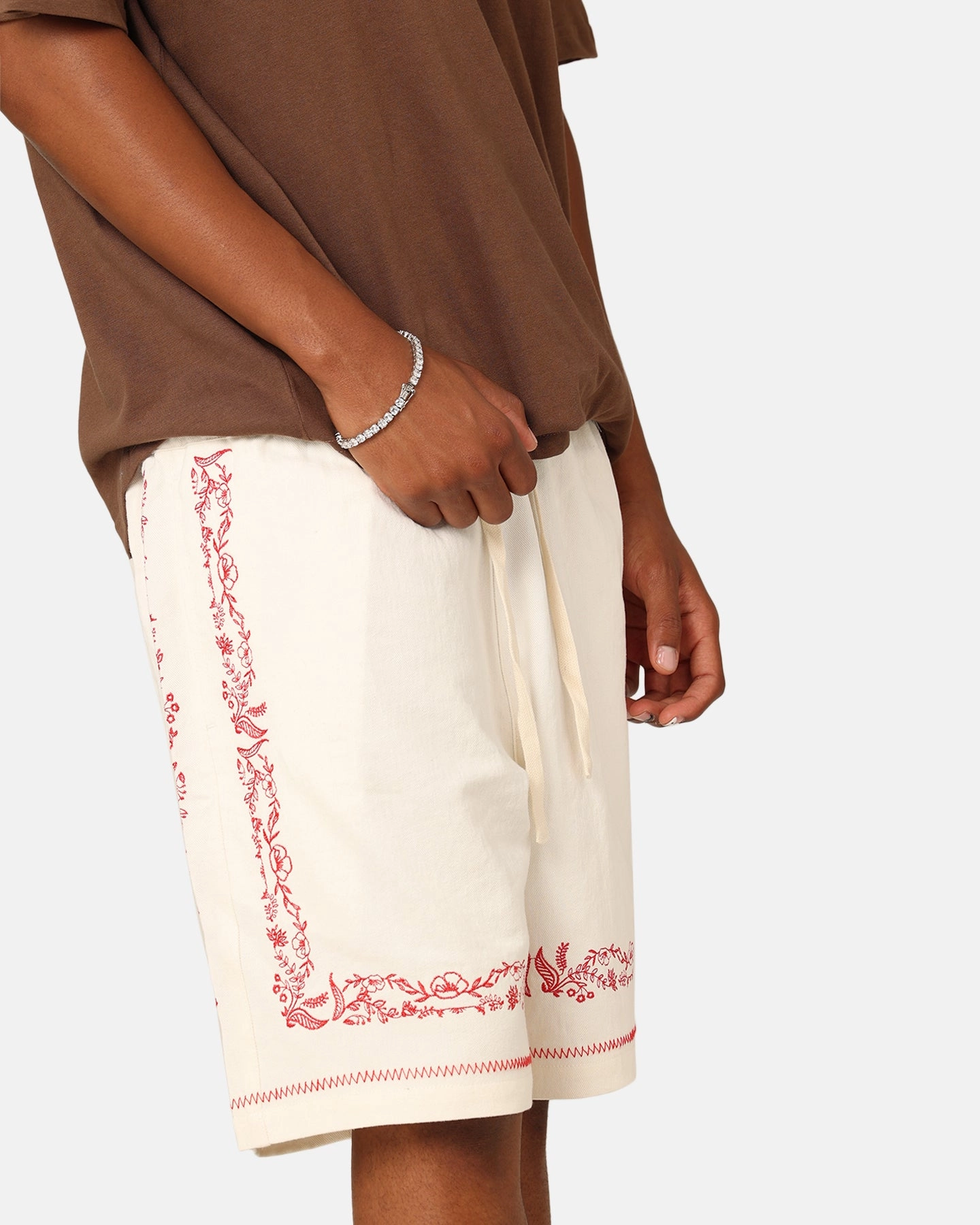 Workwear 404 Frontier Linen Blend Shorts Off White
