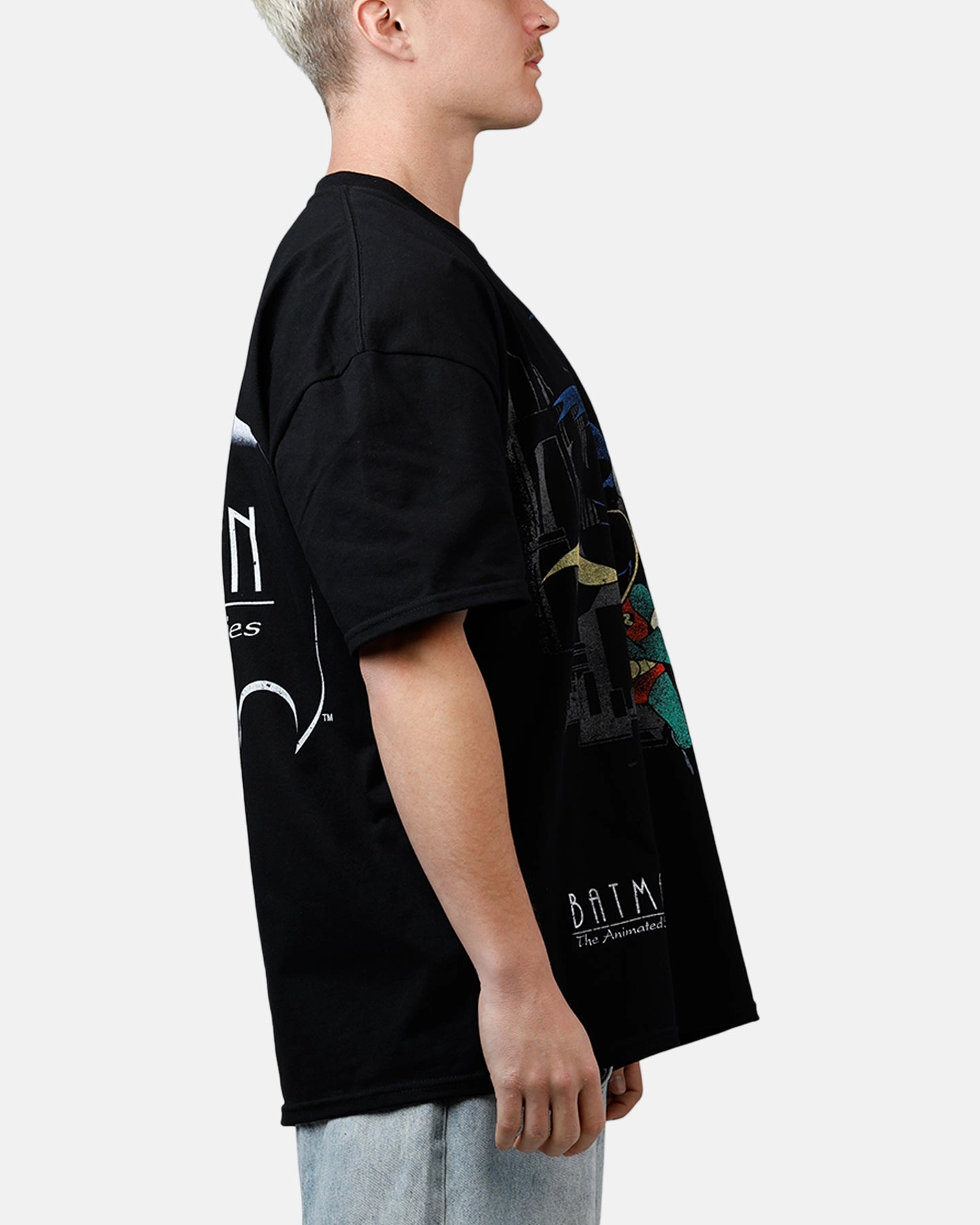 American Thrift X DC 1992 Batman And Robin Heavyweight T-Shirt Black Stretch Knit