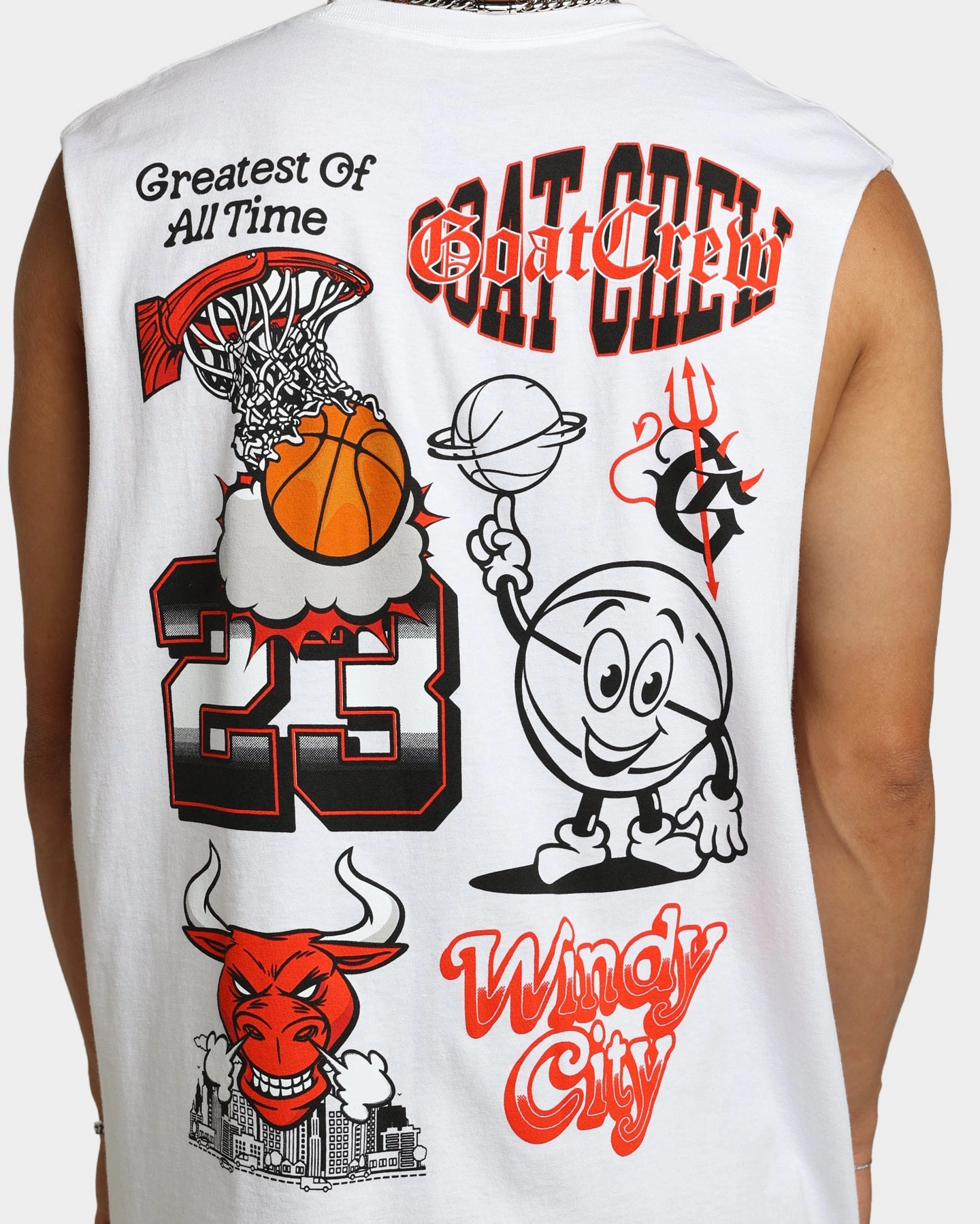 Goat Crew Windy City Muscle T-Shirt White Structured silhouette