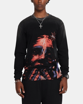 Anti Pilling Surface Lightweight Construction Slipknot Slipknot Long Sleeve T-Shirt Washed Black
