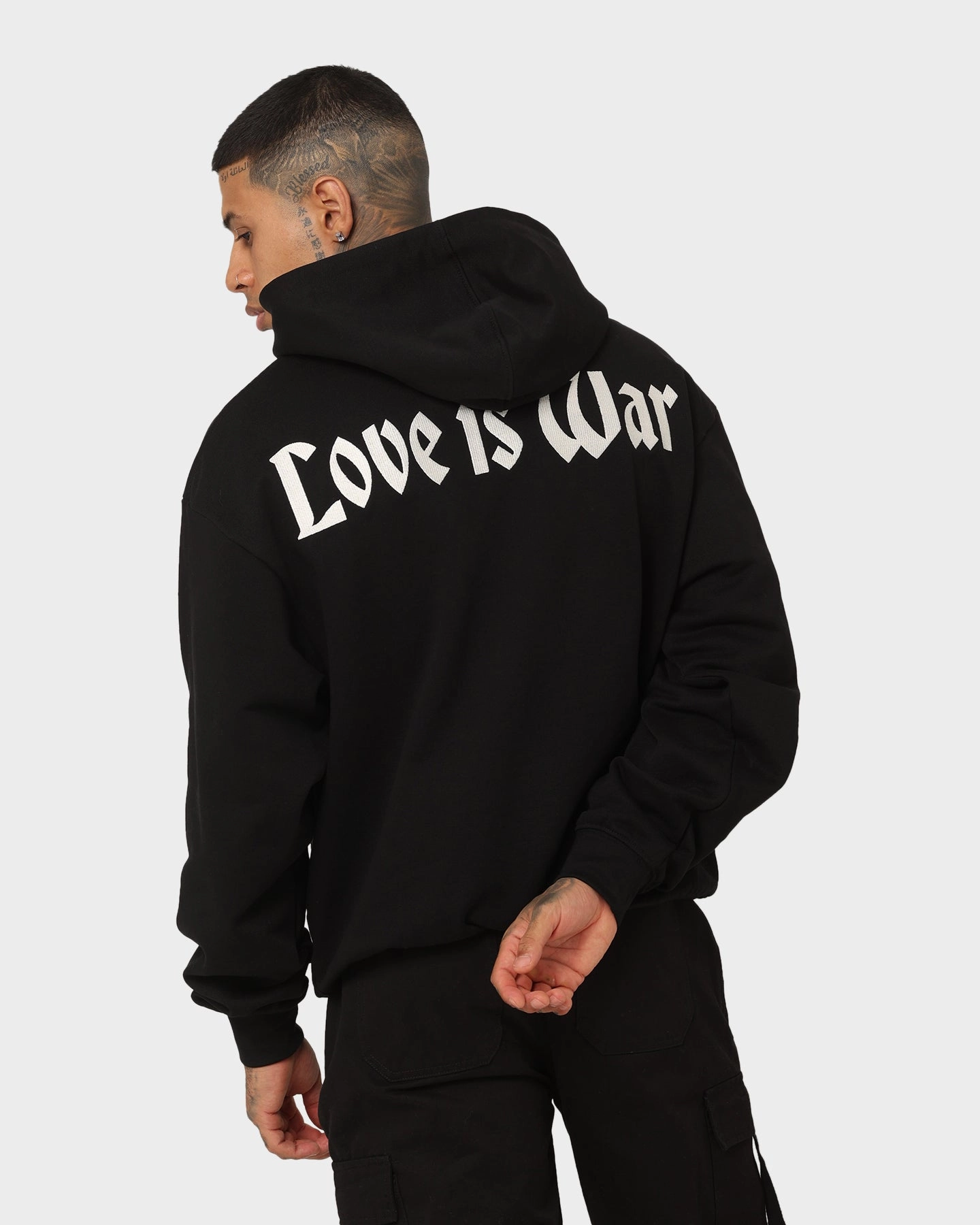 Outdoor Use Loiter Love Is War Hoodie Black