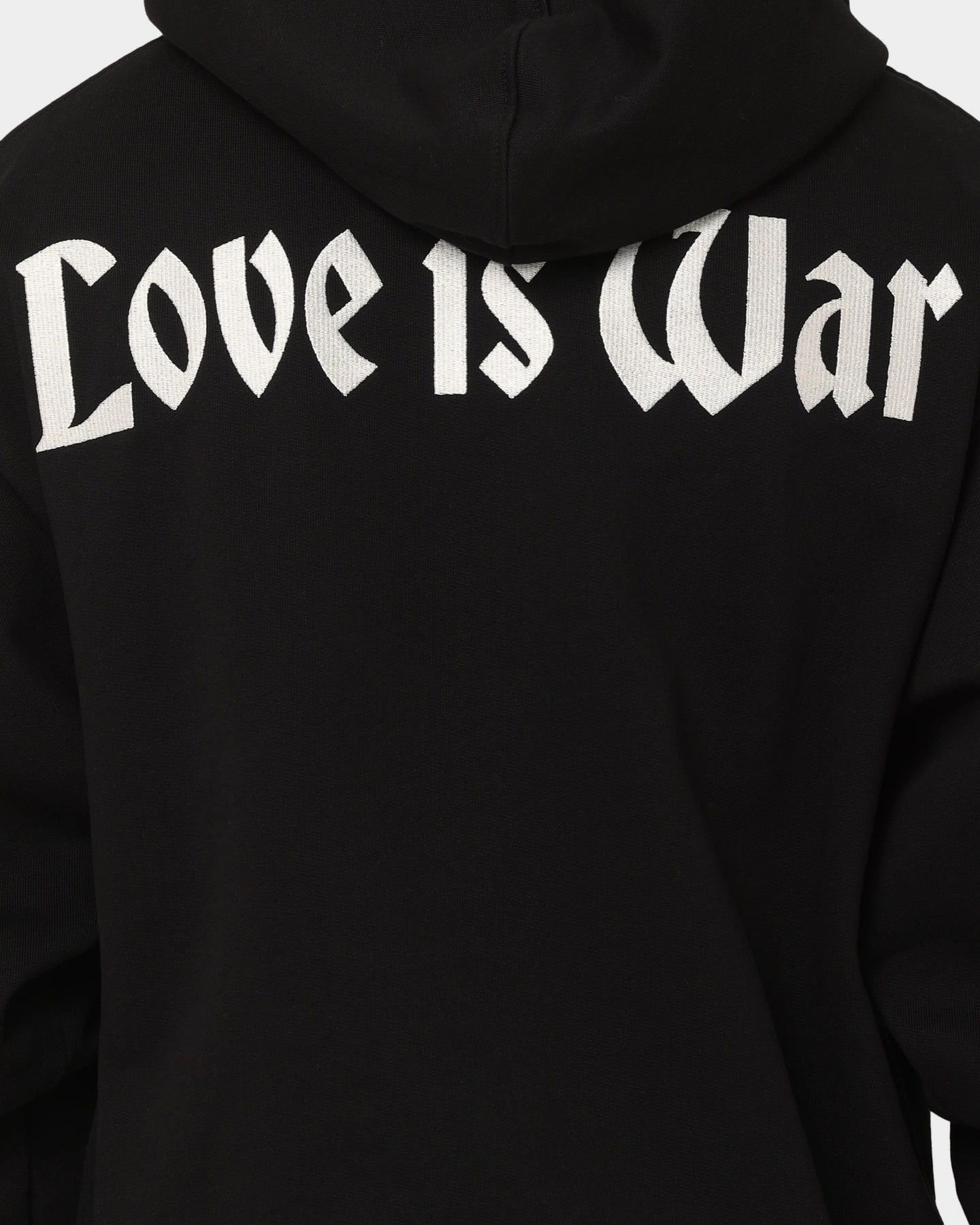 Soft Inner Lining Loiter Love Is War Hoodie Black