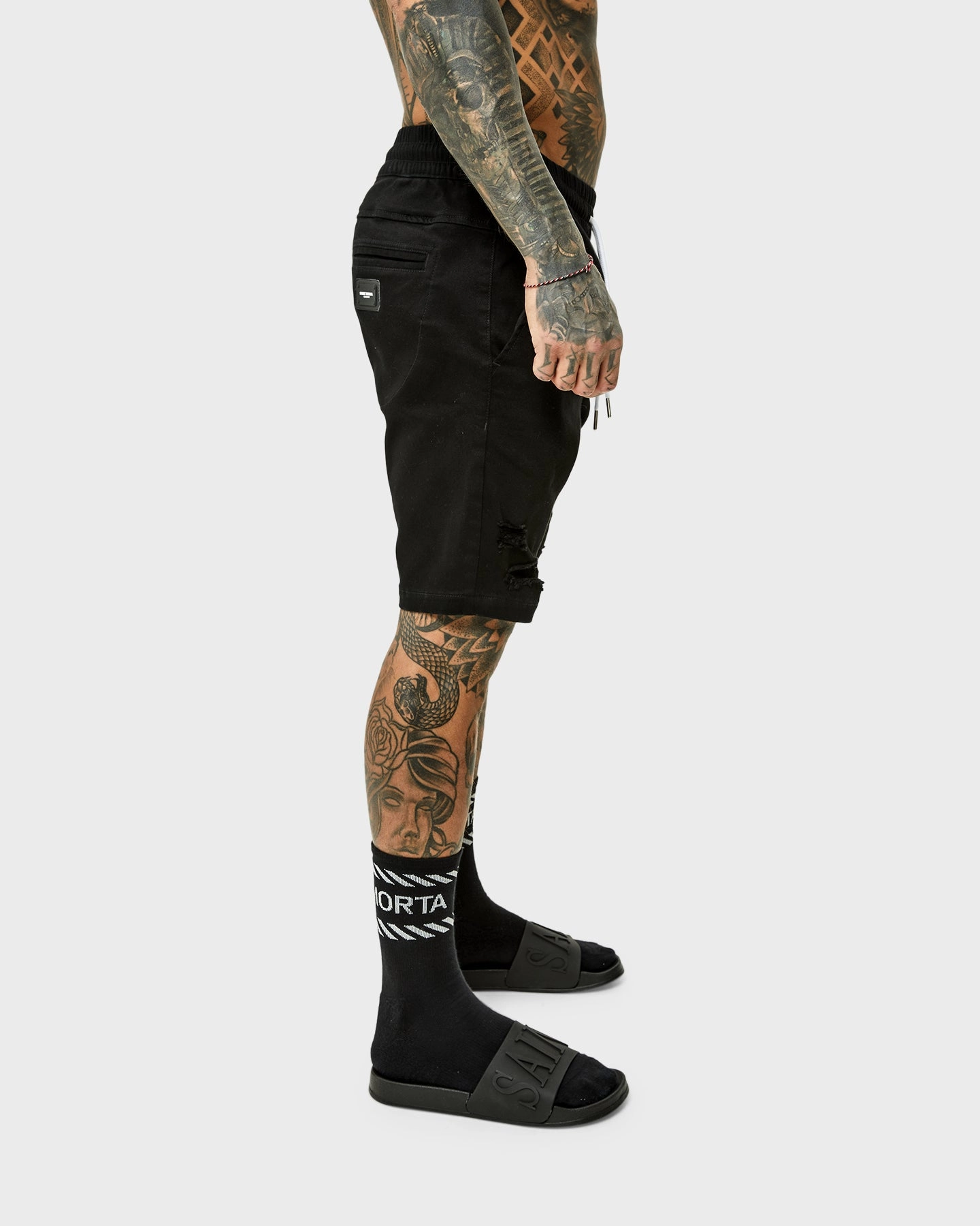 Versatile Design Saint Morta Annex Denim Shorts Black