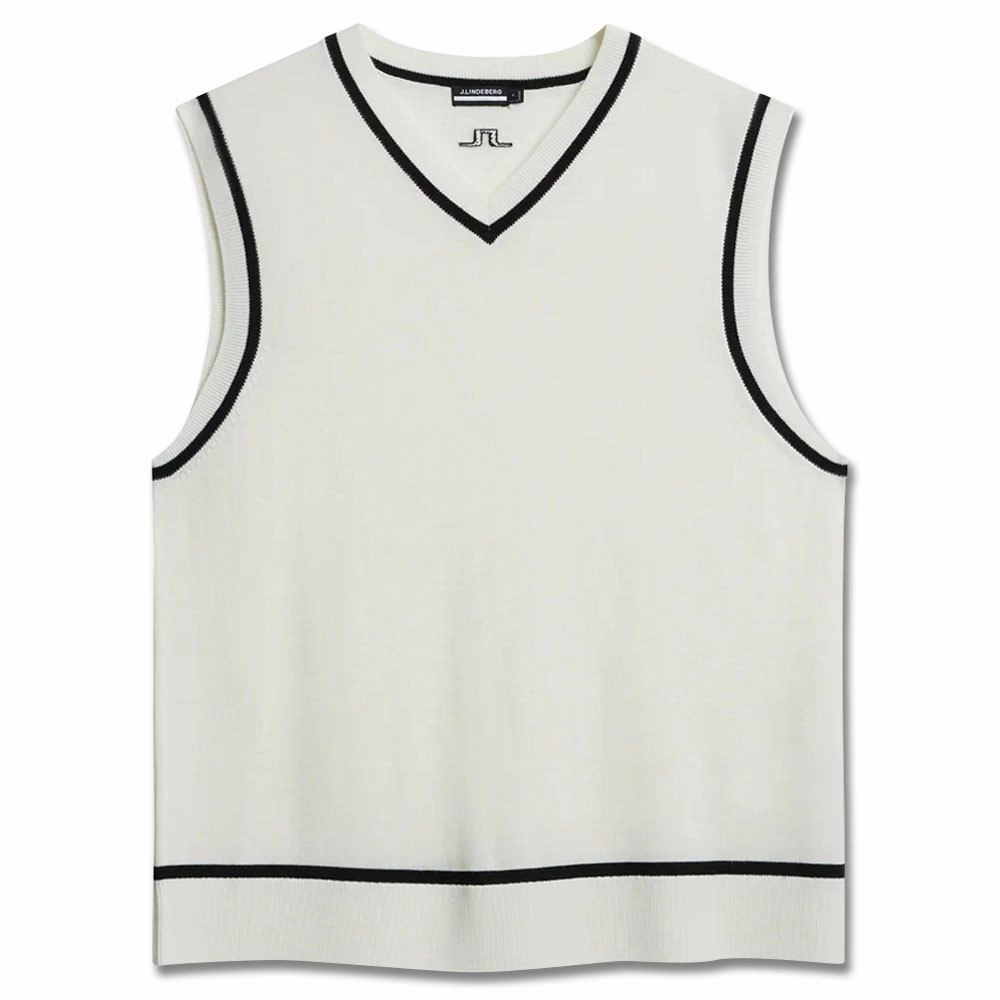 Feedback - responsive Move Freely J.Lindeberg Fraser Knitte Golf Vest White - WI23 Men