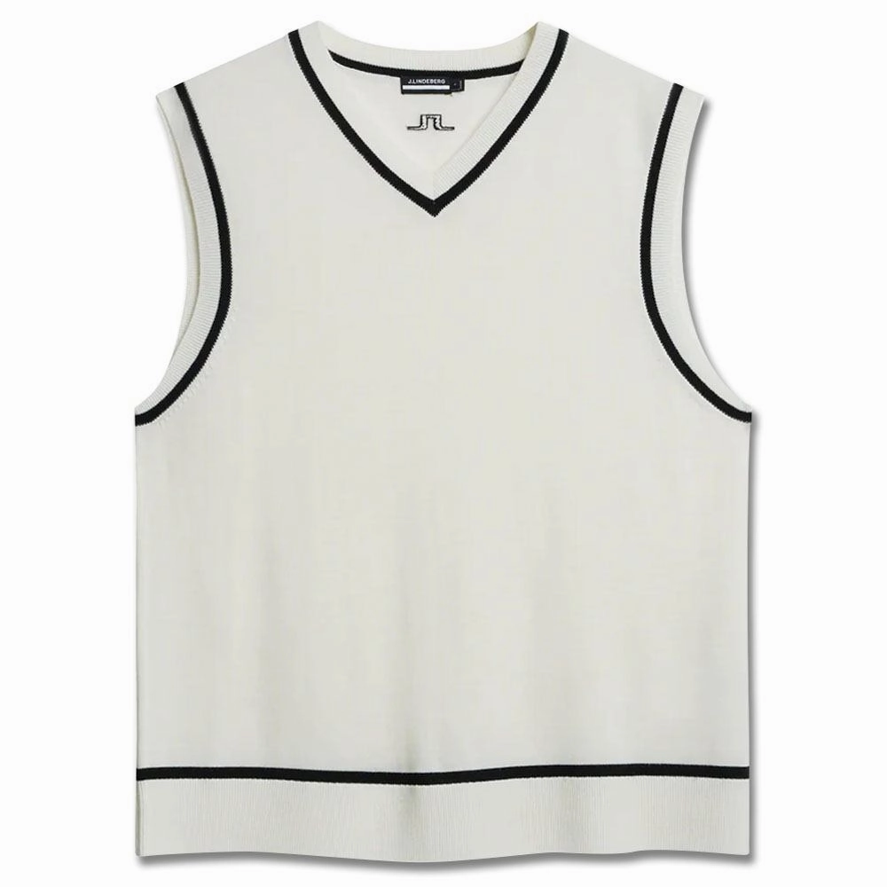 J.Lindeberg Fraser Knitte Golf Vest White - WI23 Men Seam Free Technology