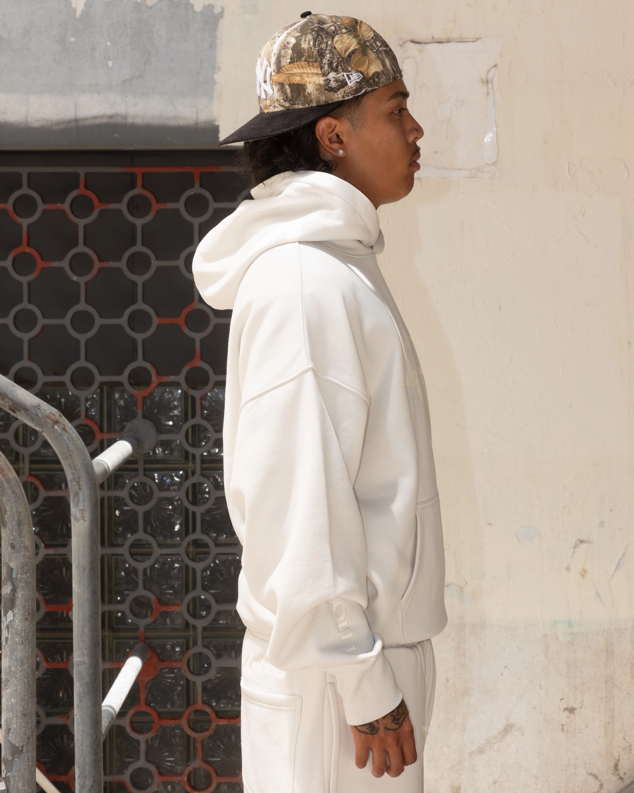 rectangular shape Loiter Hybrid Premium Hoodie Stone