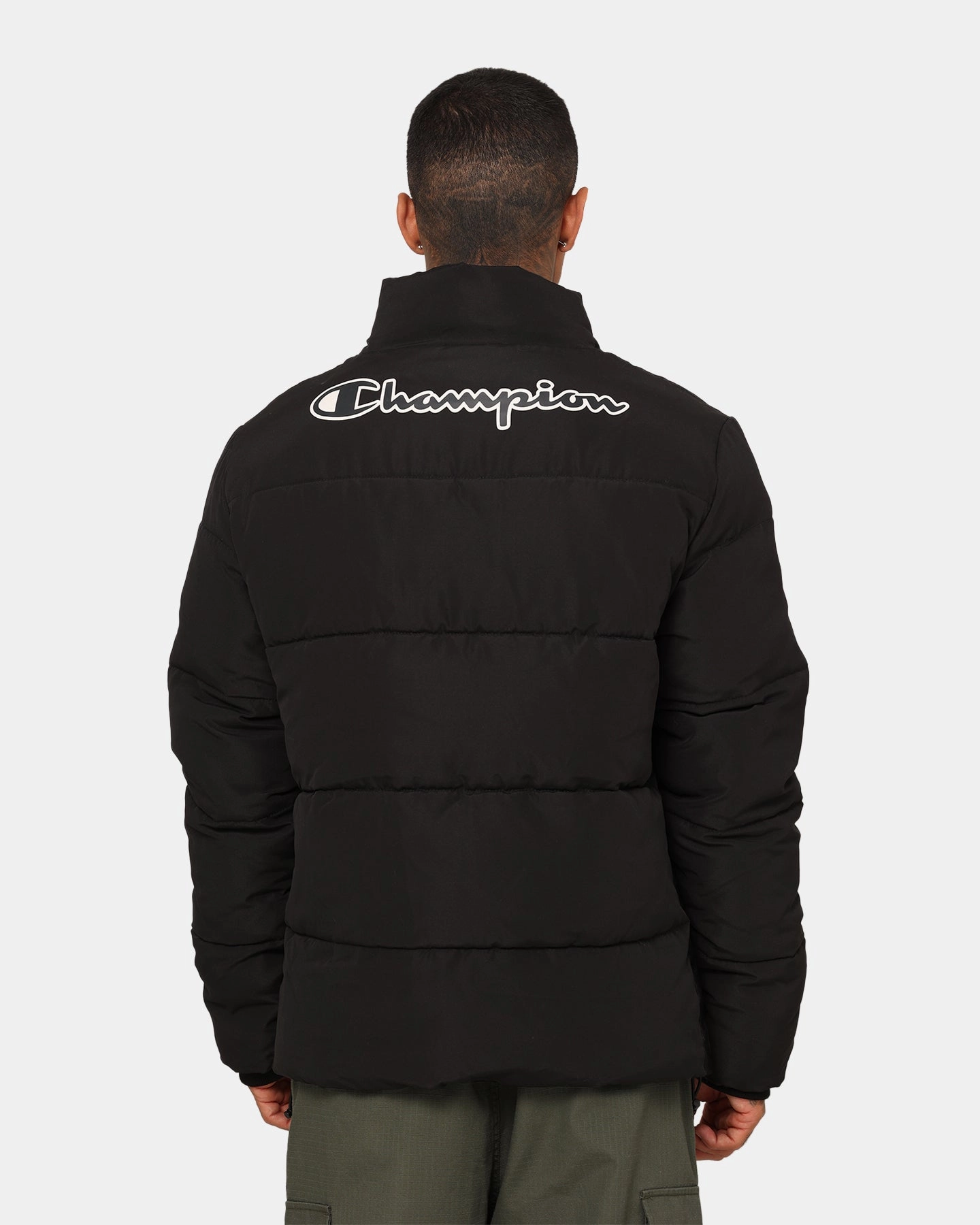 Motion Friendly Waterproof Outer Layer Champion Rochester Tape Puffer Jacket Black