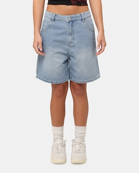 Travel Light X-Girl Women's Gordon Shorts Washed Blue