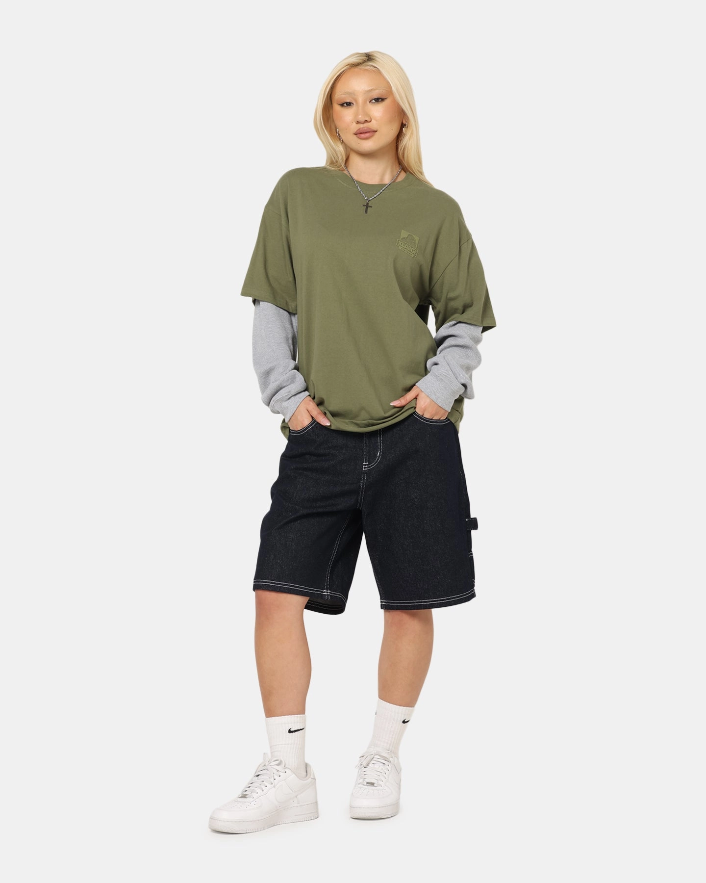 X-Large 91 Double Layer T-Shirt Pigment Olive sale season