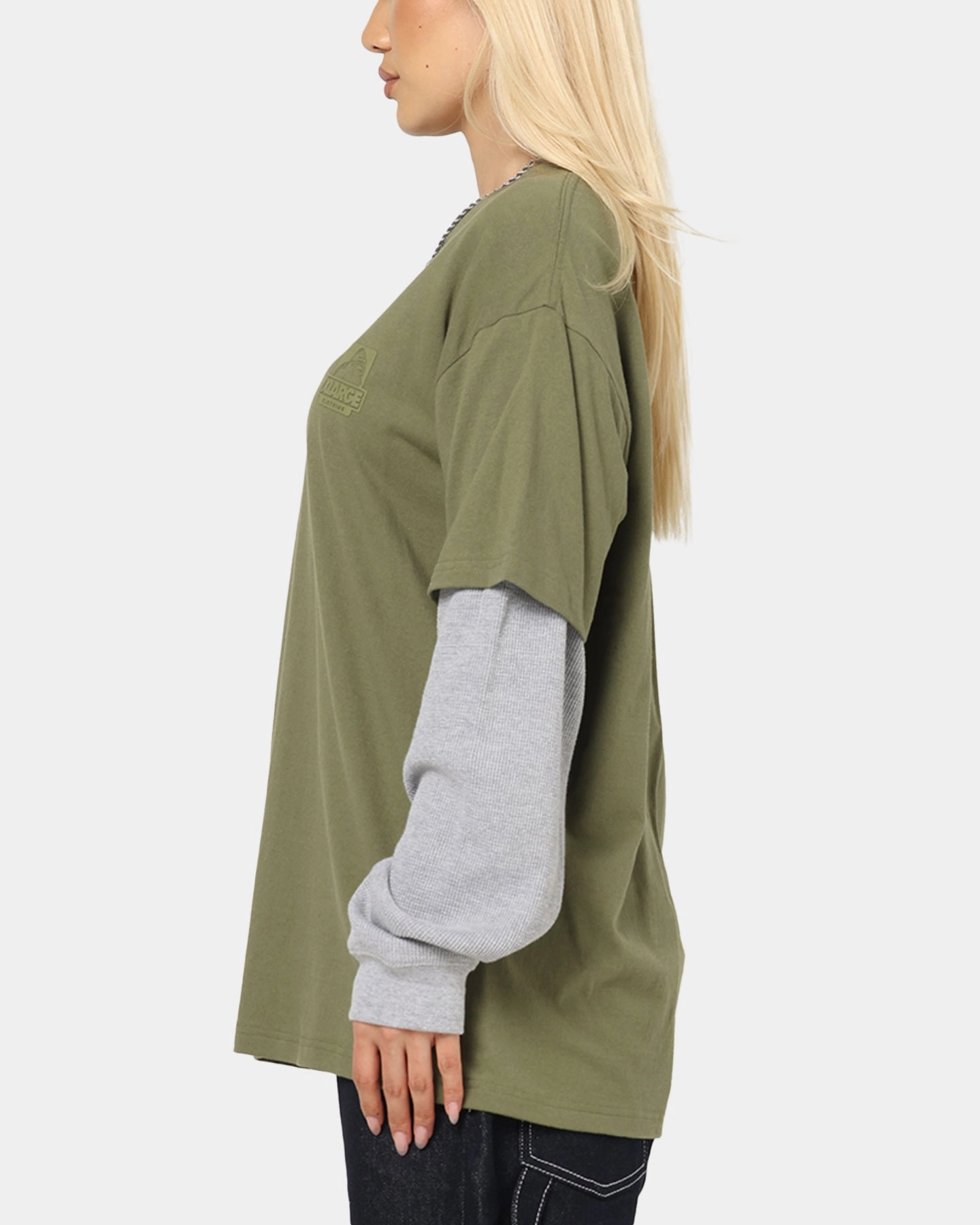 X-Large 91 Double Layer T-Shirt Pigment Olive Office Wear