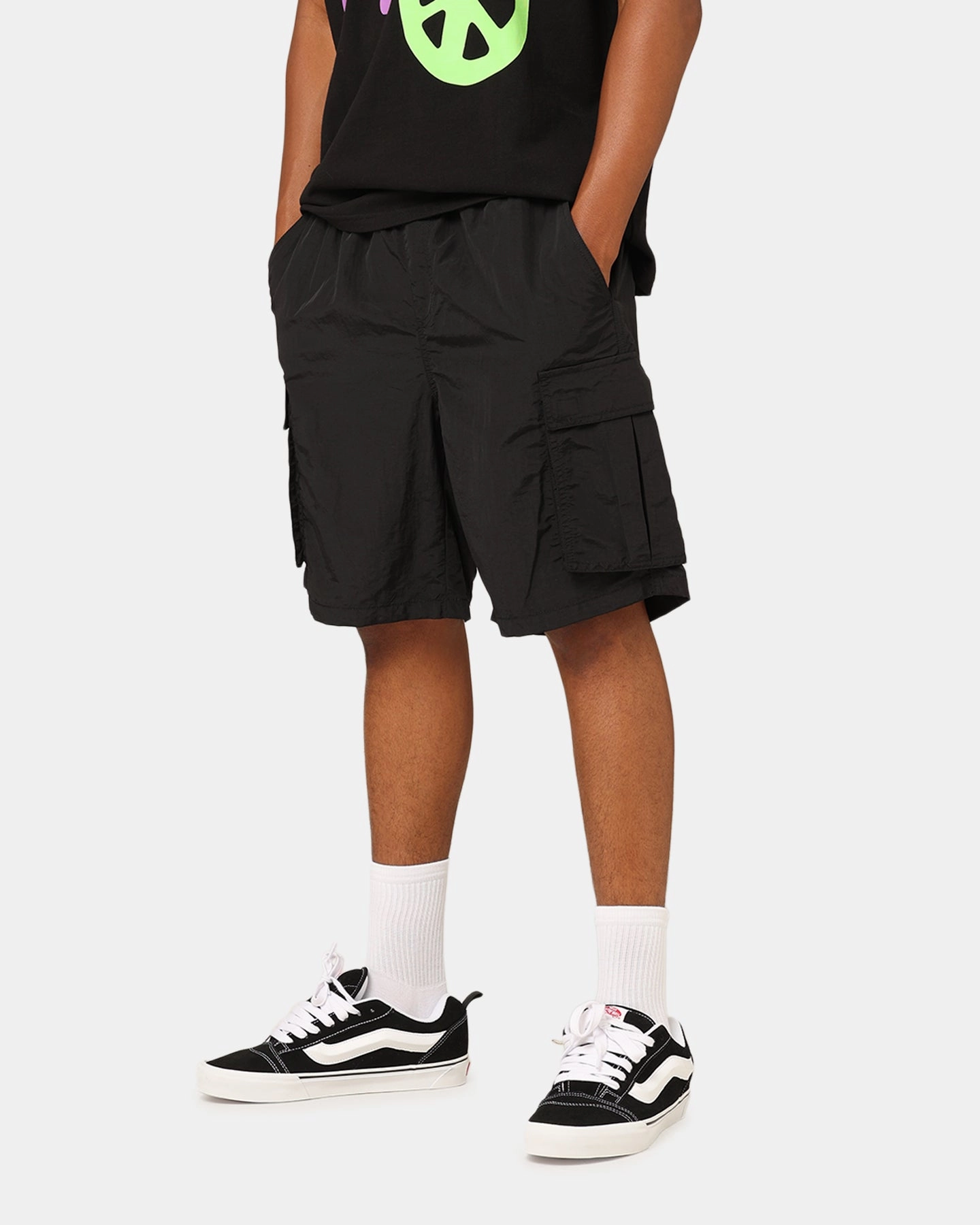 adult clothing UPFProtection X-Large 91 Nylon Cargo Shorts Black