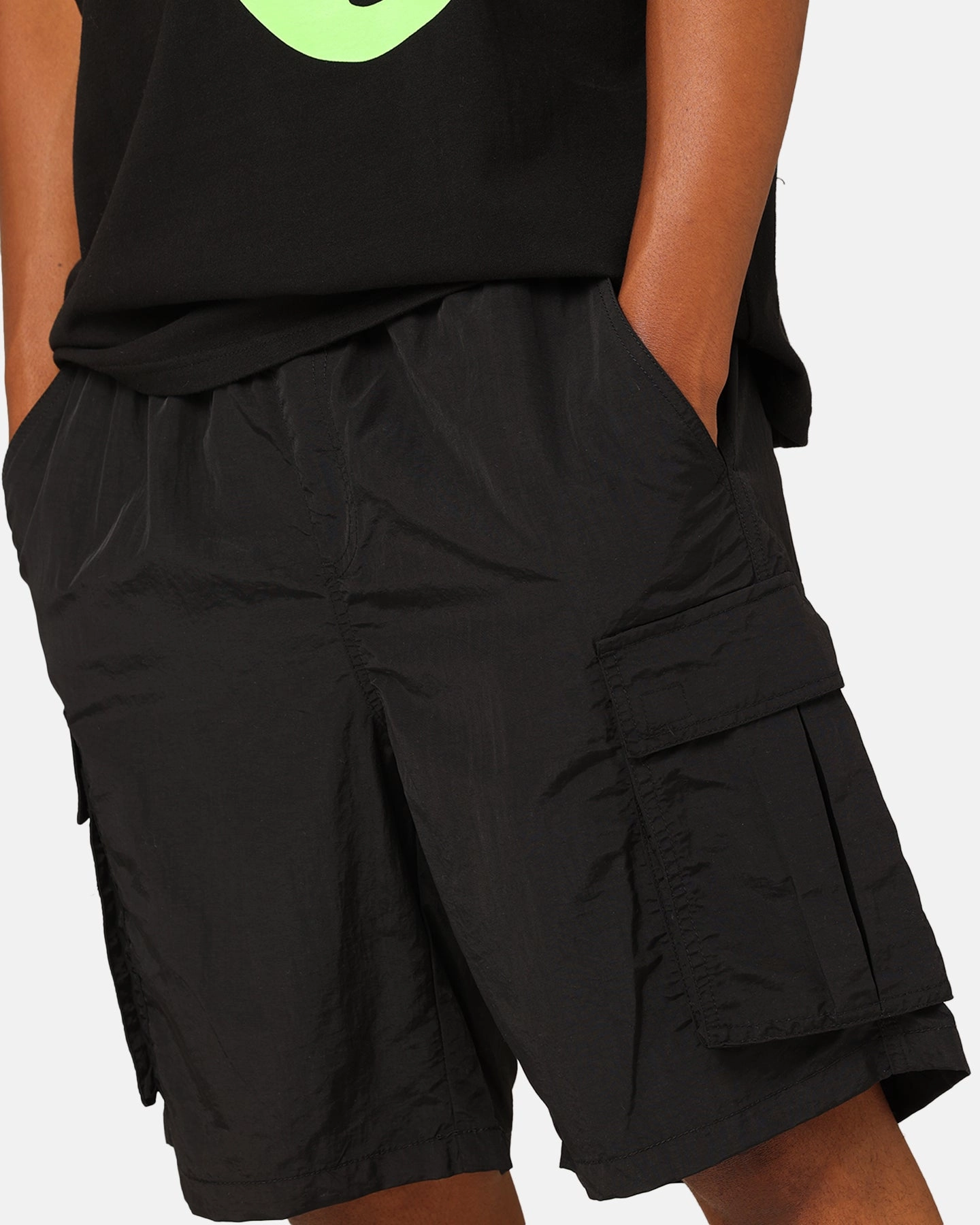 Festival wear X-Large 91 Nylon Cargo Shorts Black