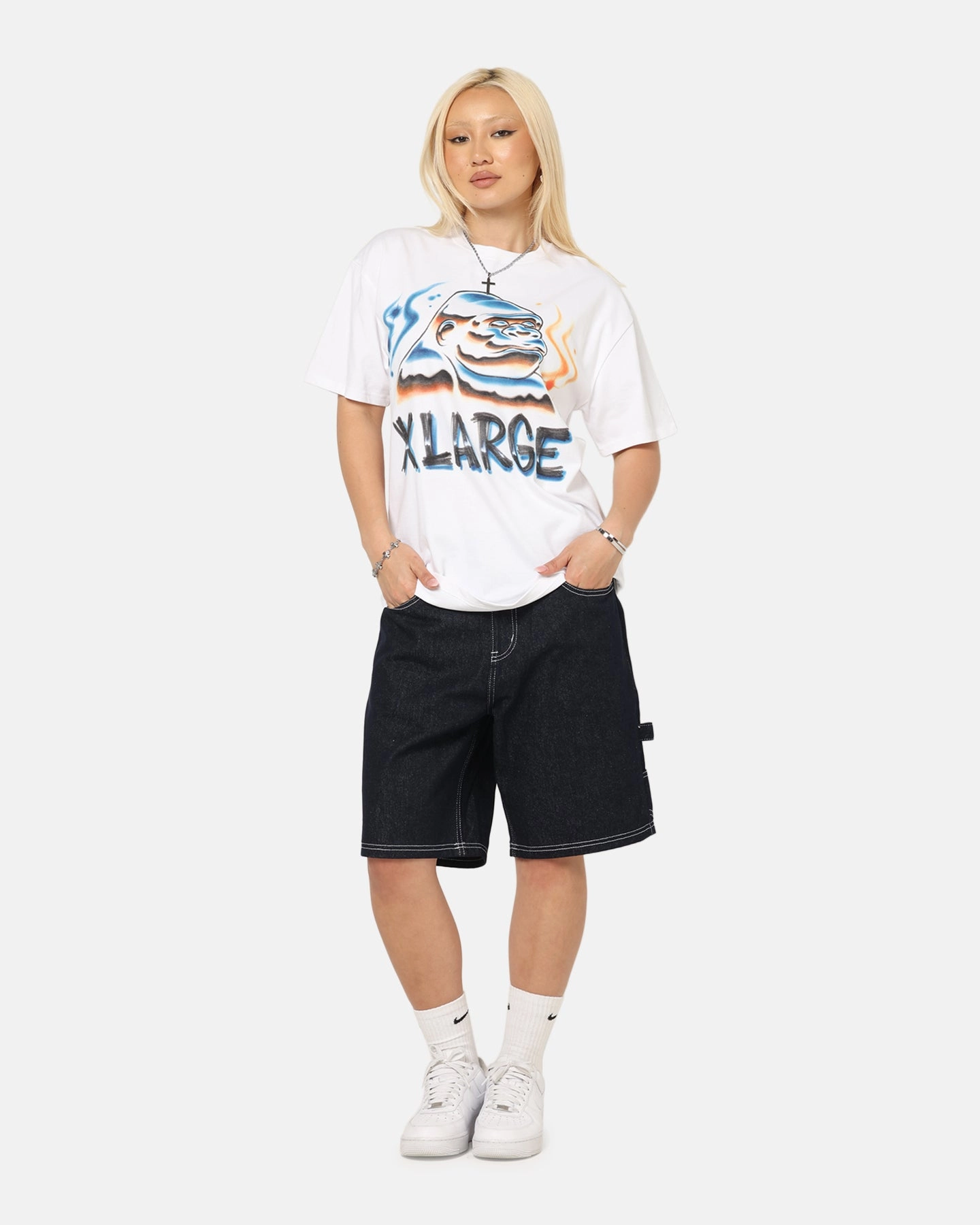 Ultra Soft Blended Textile Party fun X-Large Airbrush T-Shirt White