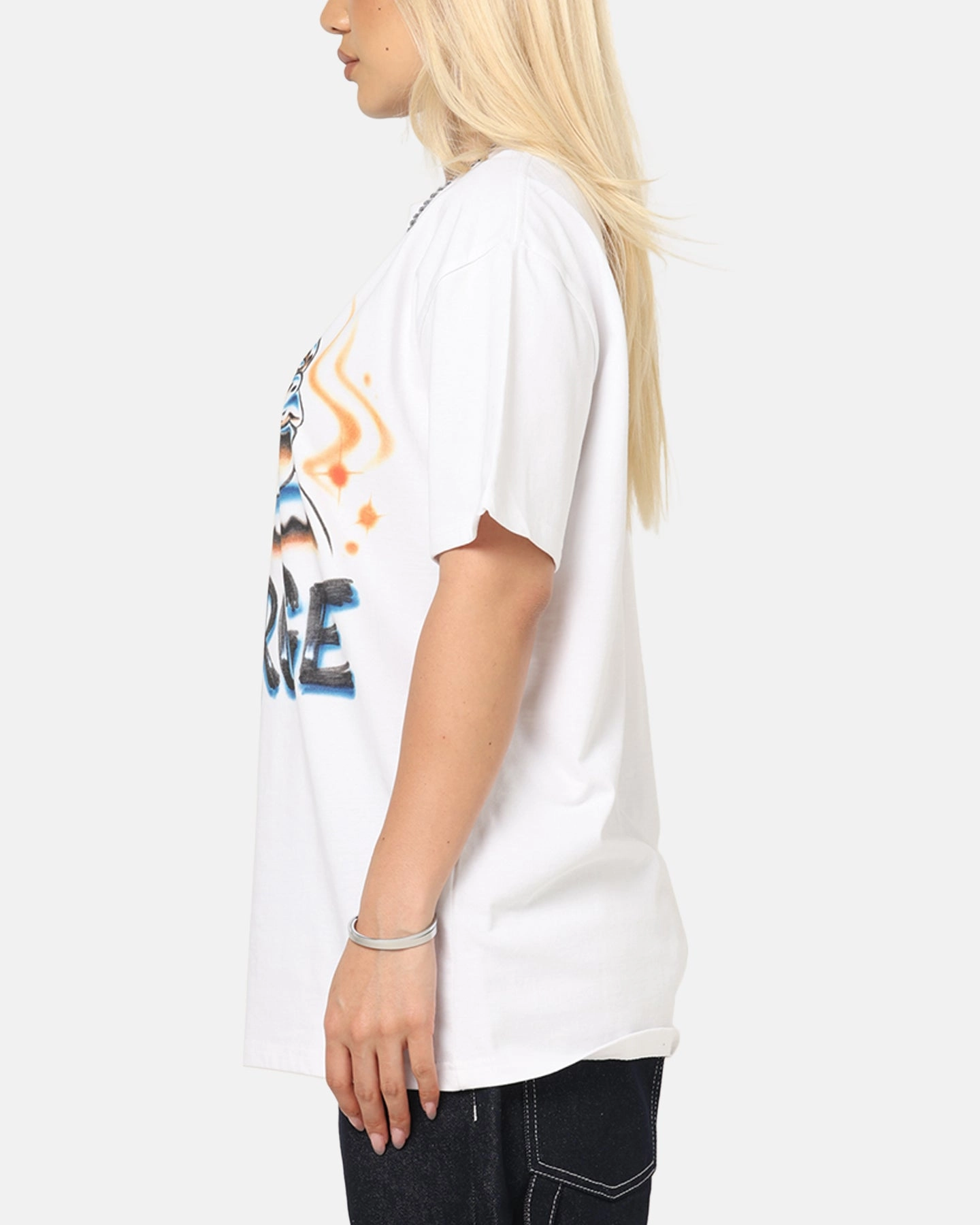 X-Large Airbrush T-Shirt White Linen blend