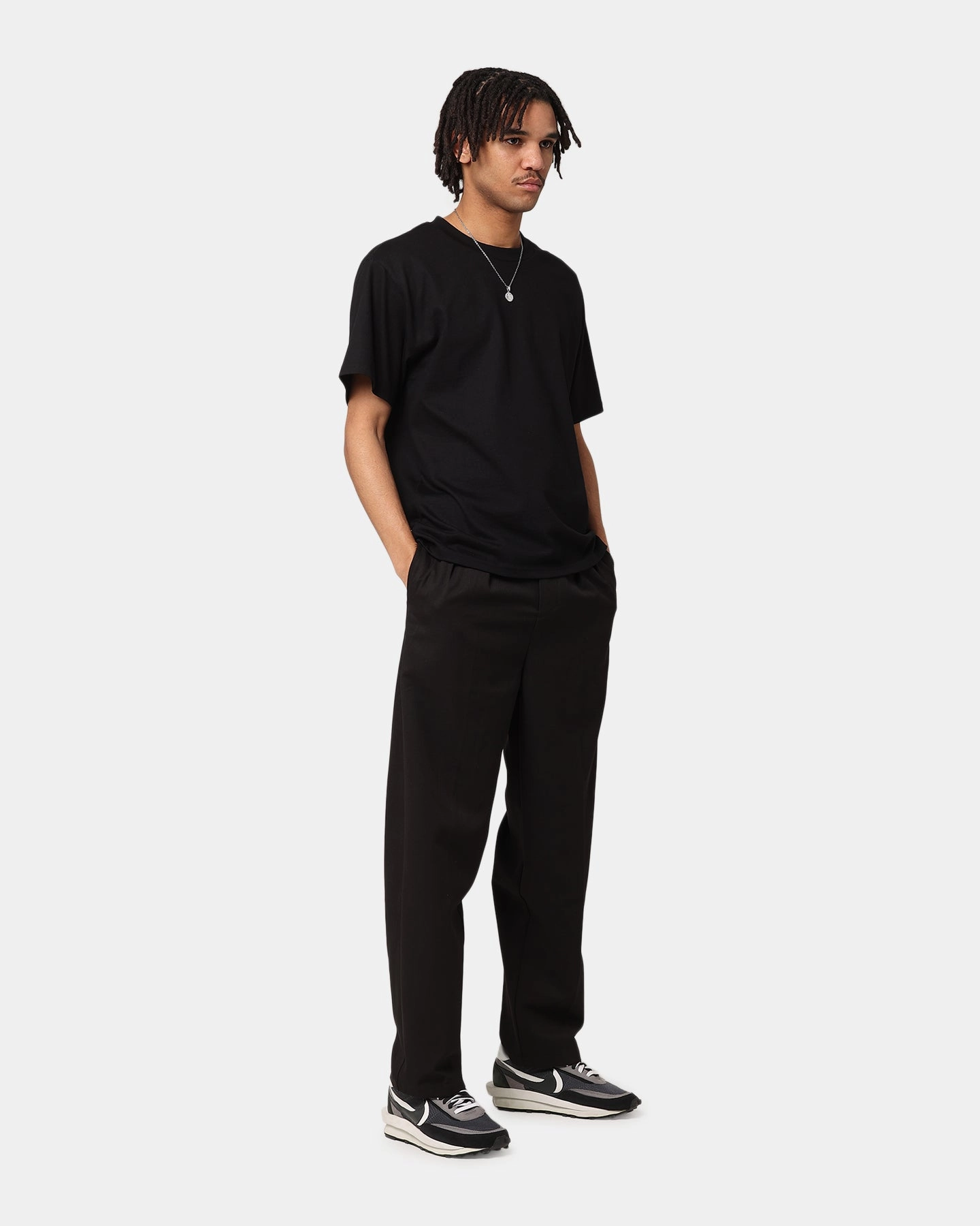 X-Large Amplify Pleated Trouser Black Tapered Leg Design