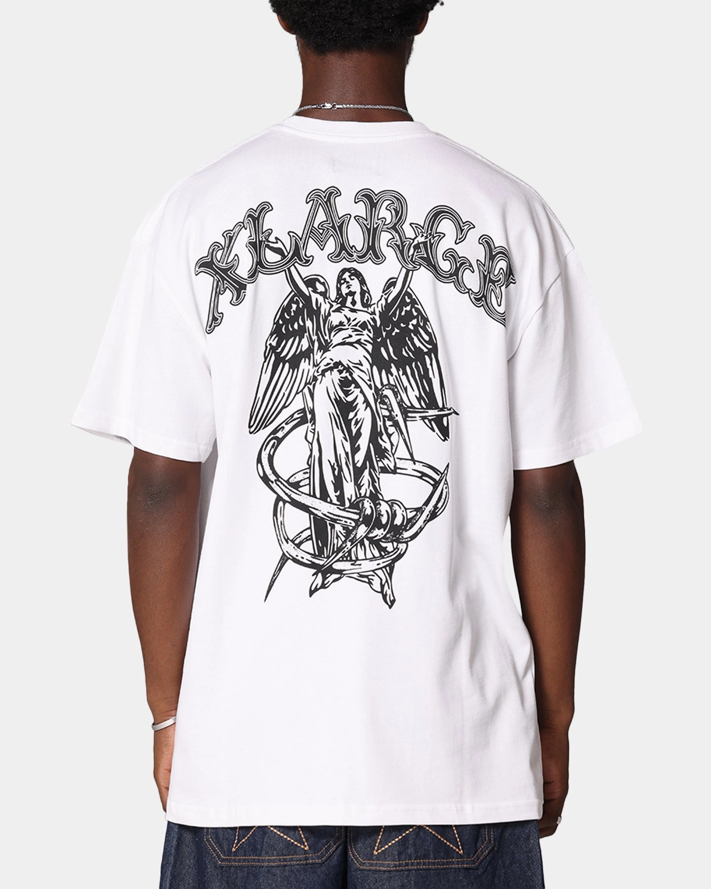 Anti Odor Technology Smooth Seam Technology X-Large Angel T-Shirt Solid White
