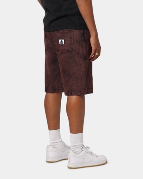X-Large Bull Denim 91 Shorts Burgundy No Slip Waistband Crisp Look
