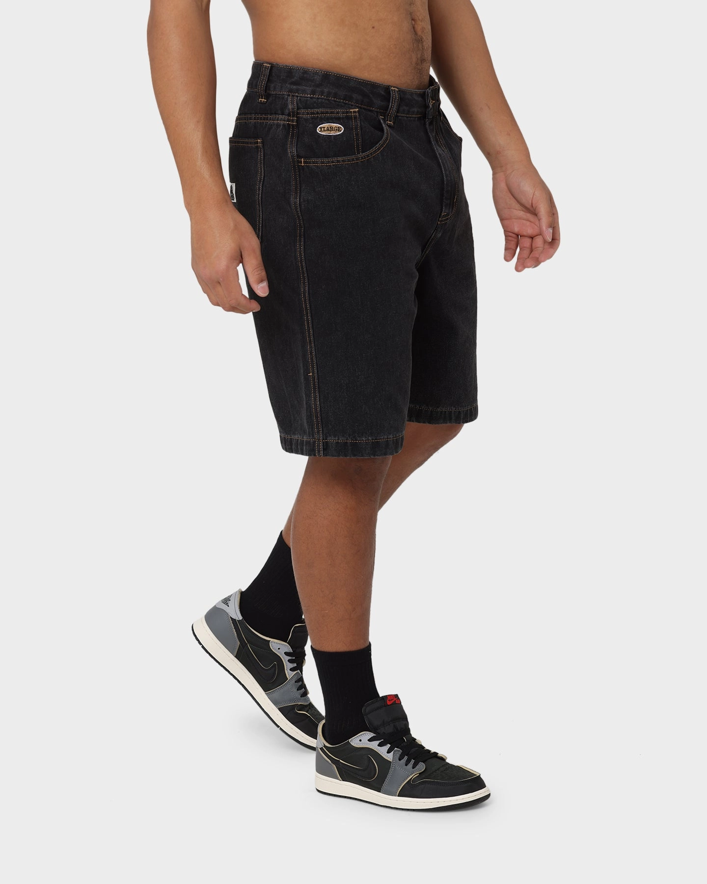Daytime Style Wind Resistant Panels X-Large Bull Denim 91 Shorts Washed Black