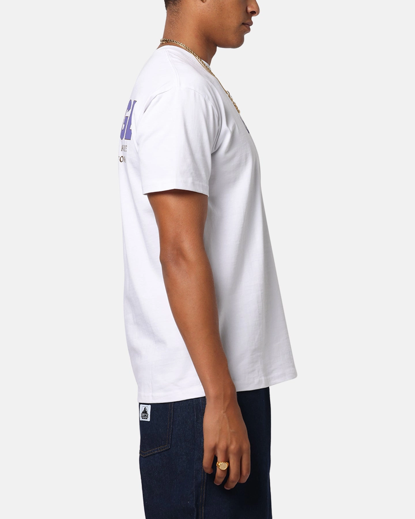 X-Large California T-Shirt White Stone Wash Process