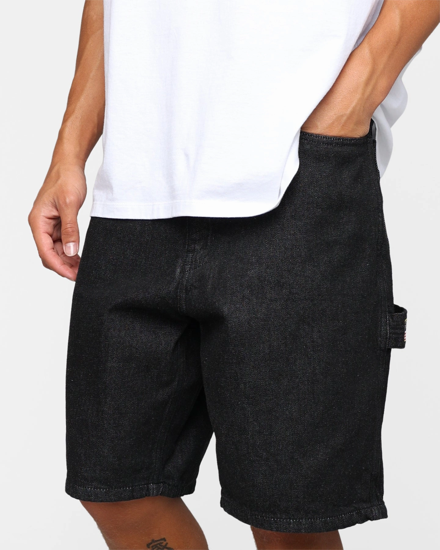 X-Large Denim Painter Shorts Black education industry