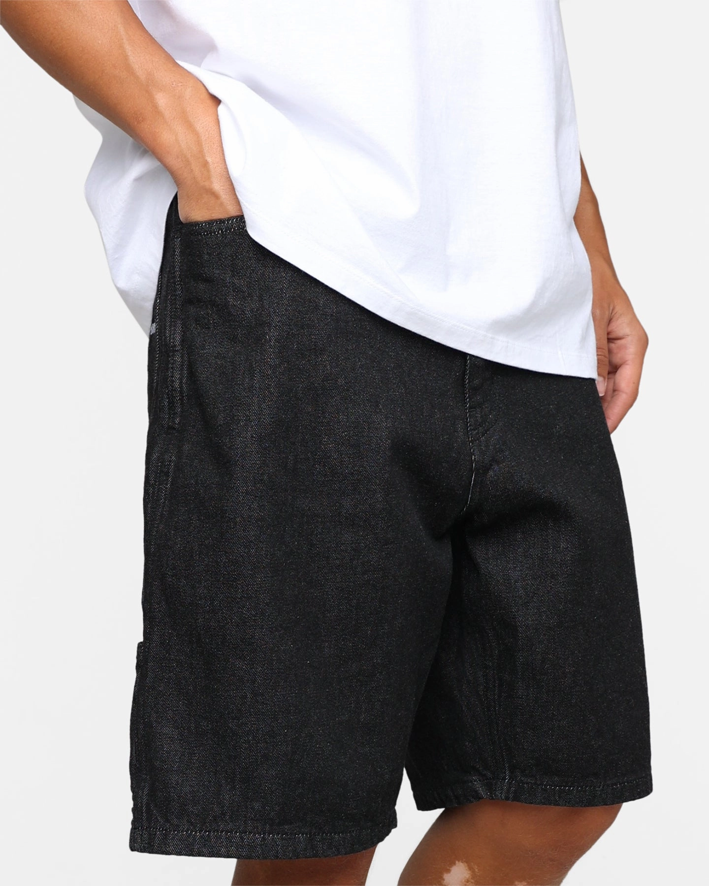 X-Large Denim Painter Shorts Black Secure Closure System