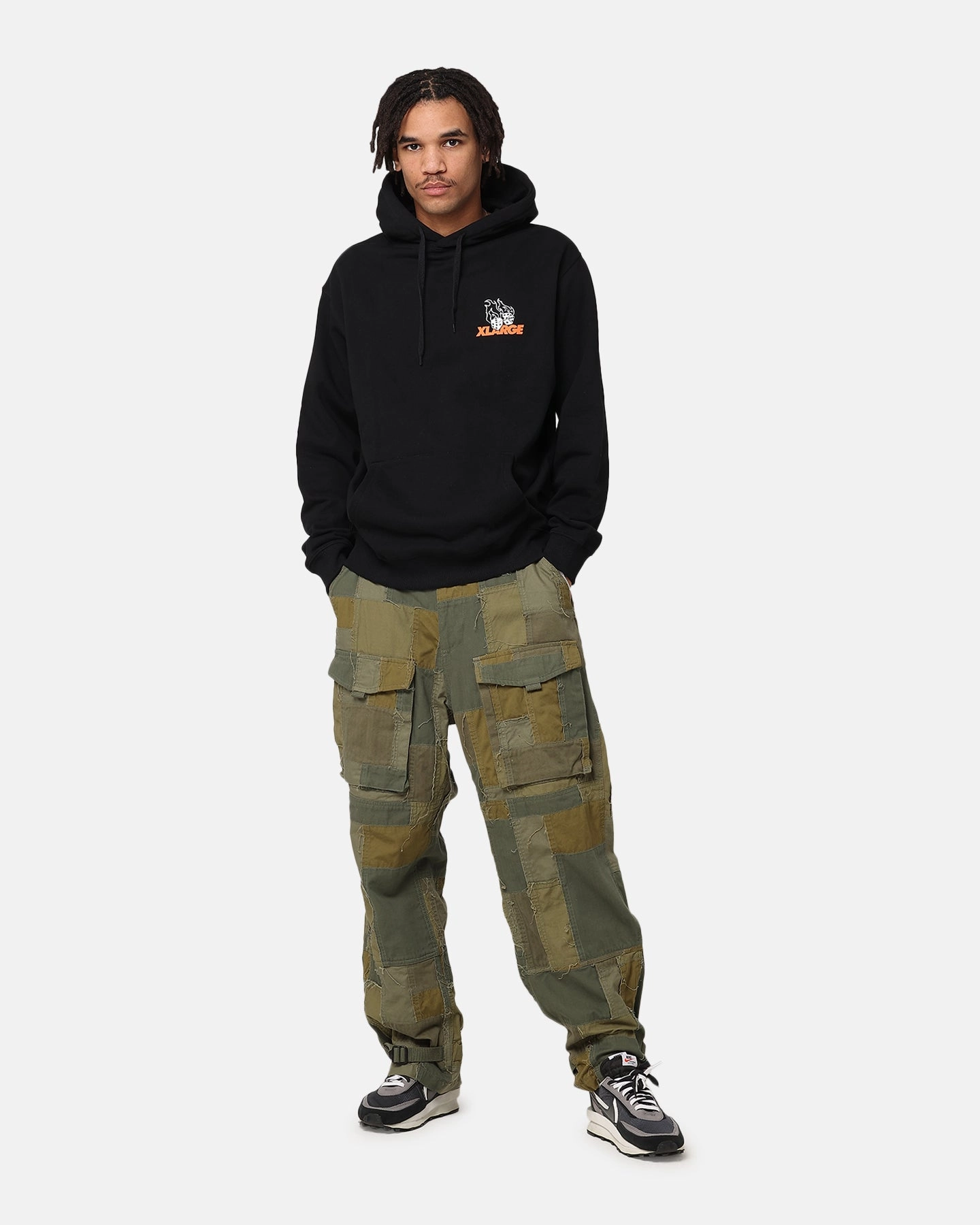 X-Large Fire Dice Hoodie Solid Black Non Bulky Design