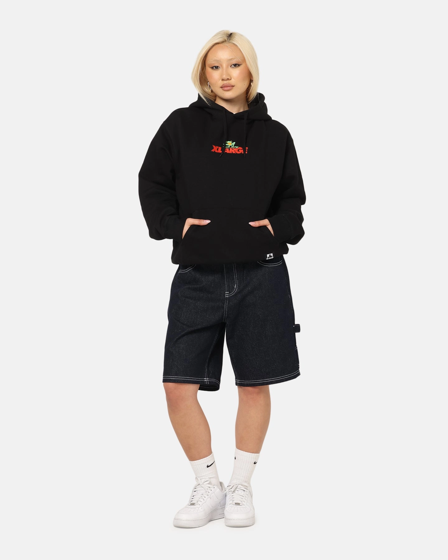 X-Large Frog Hoodie Pigment Black Windproof Shield
