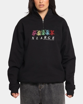 X-Large Funky Quarter Zip Crewneck Black Eco Friendly Construction