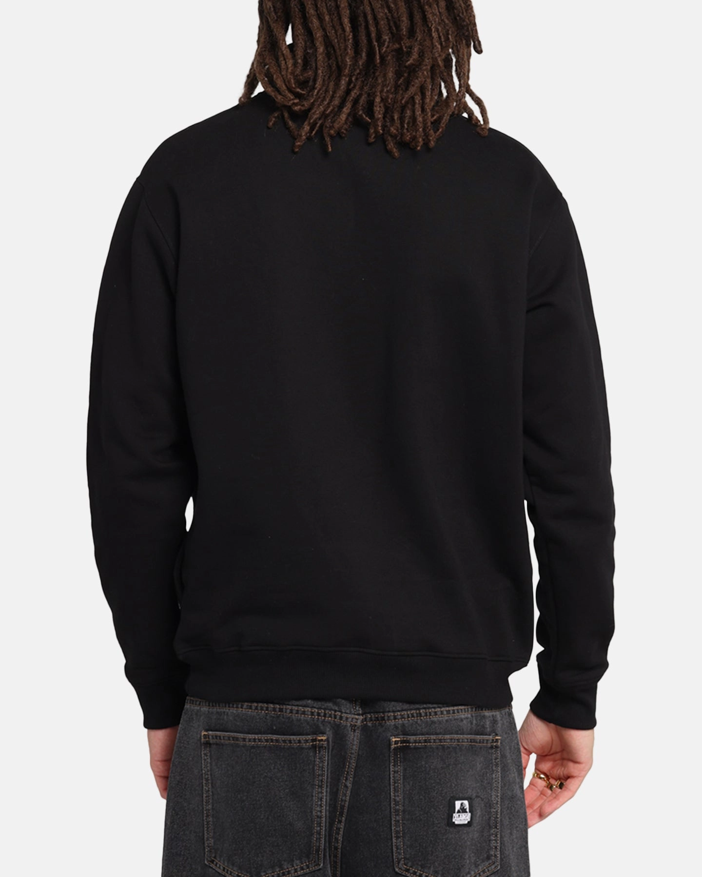 X-Large Funky Quarter Zip Crewneck Black Easy Movement Cut All Season Versatility