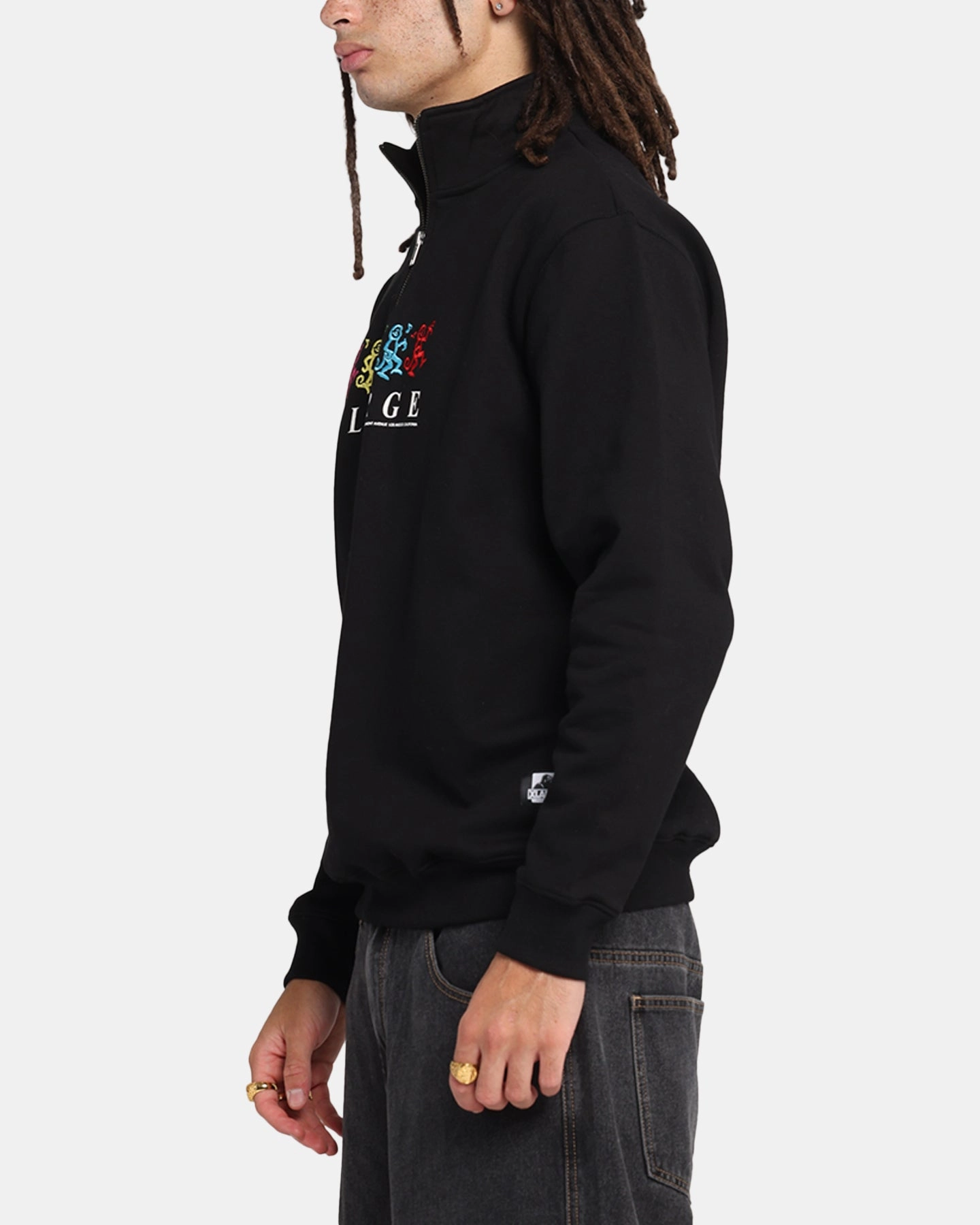 X-Large Funky Quarter Zip Crewneck Black NoiseFreeFabric
