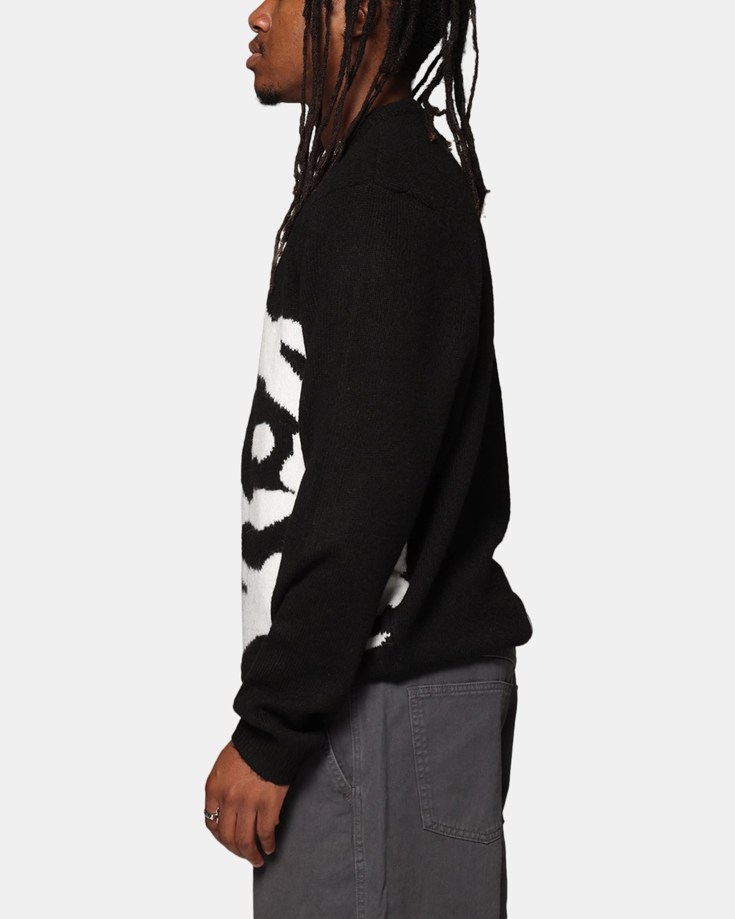 X-Large Gorilla Knit Sweater Black Layered Drape Heat Keep