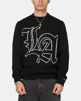 Moisture Wicking Material X-LARGE LA Knit Sweater Black