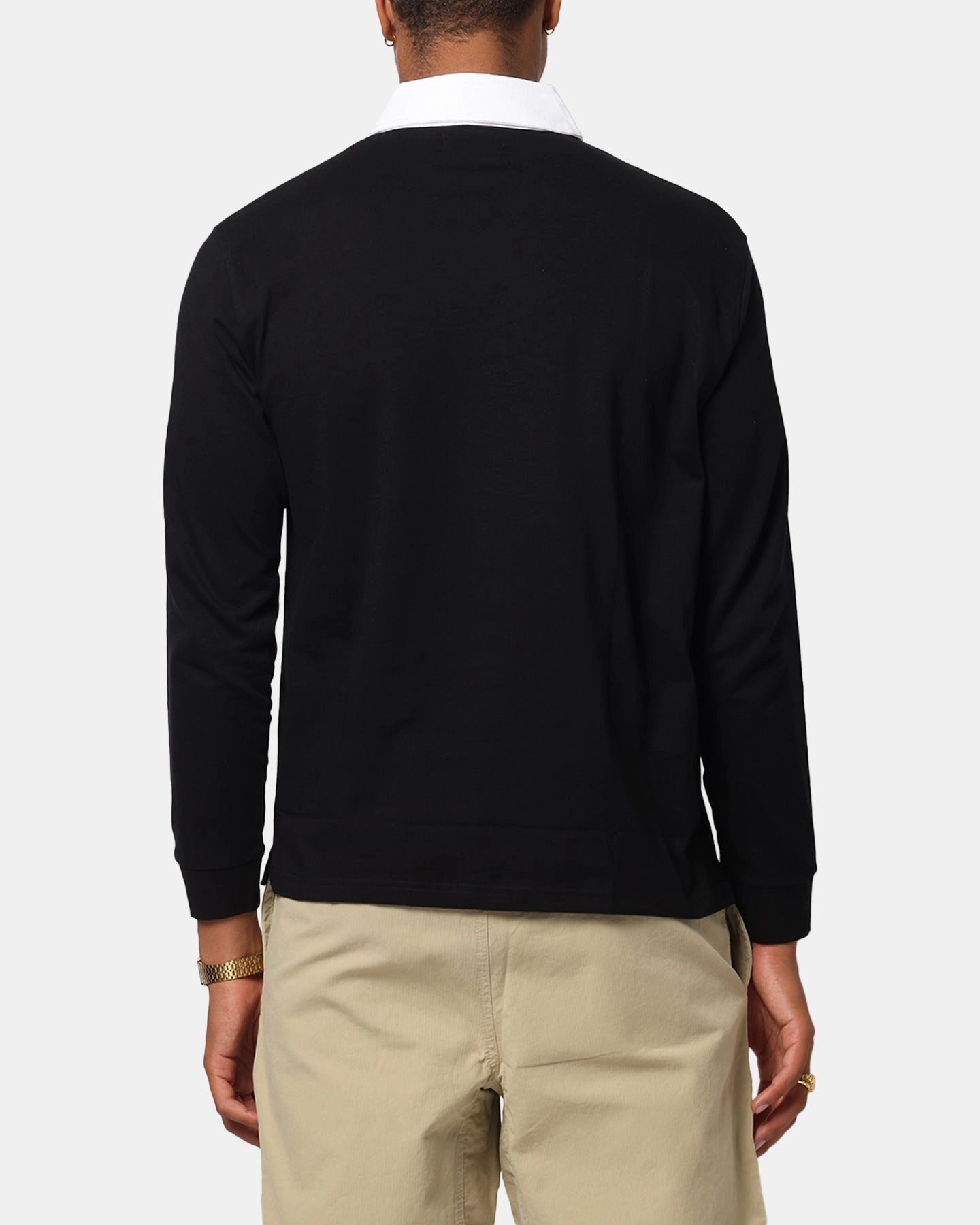 X-Large LA Shield Rugby Polo Shirt Black Brushed Interior