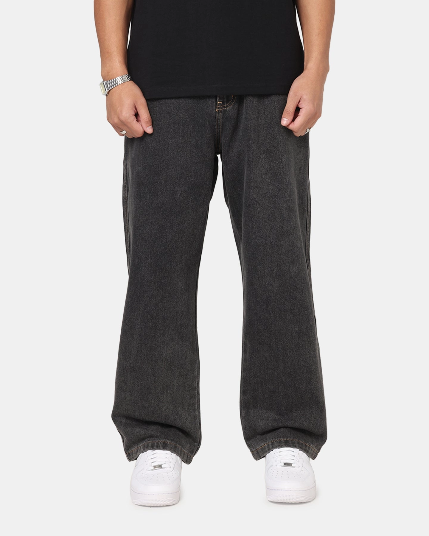 X-Large Mark Bull Denim 91 Pants Washed Black Smart Comfort Relax Fit