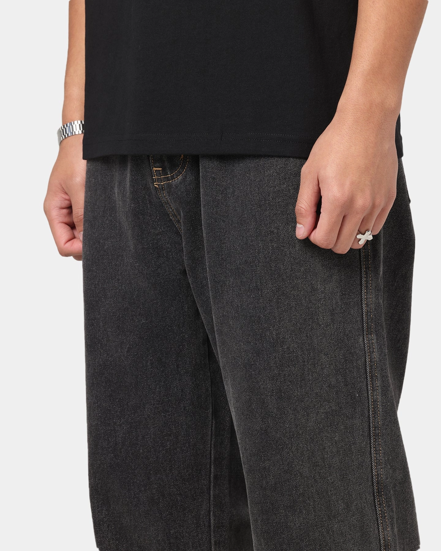Relaxed Style Work Ready Outdoor Enthusiast Spring Mood Office Wear Minimalist X-Large Mark Bull Denim 91 Pants Washed Black