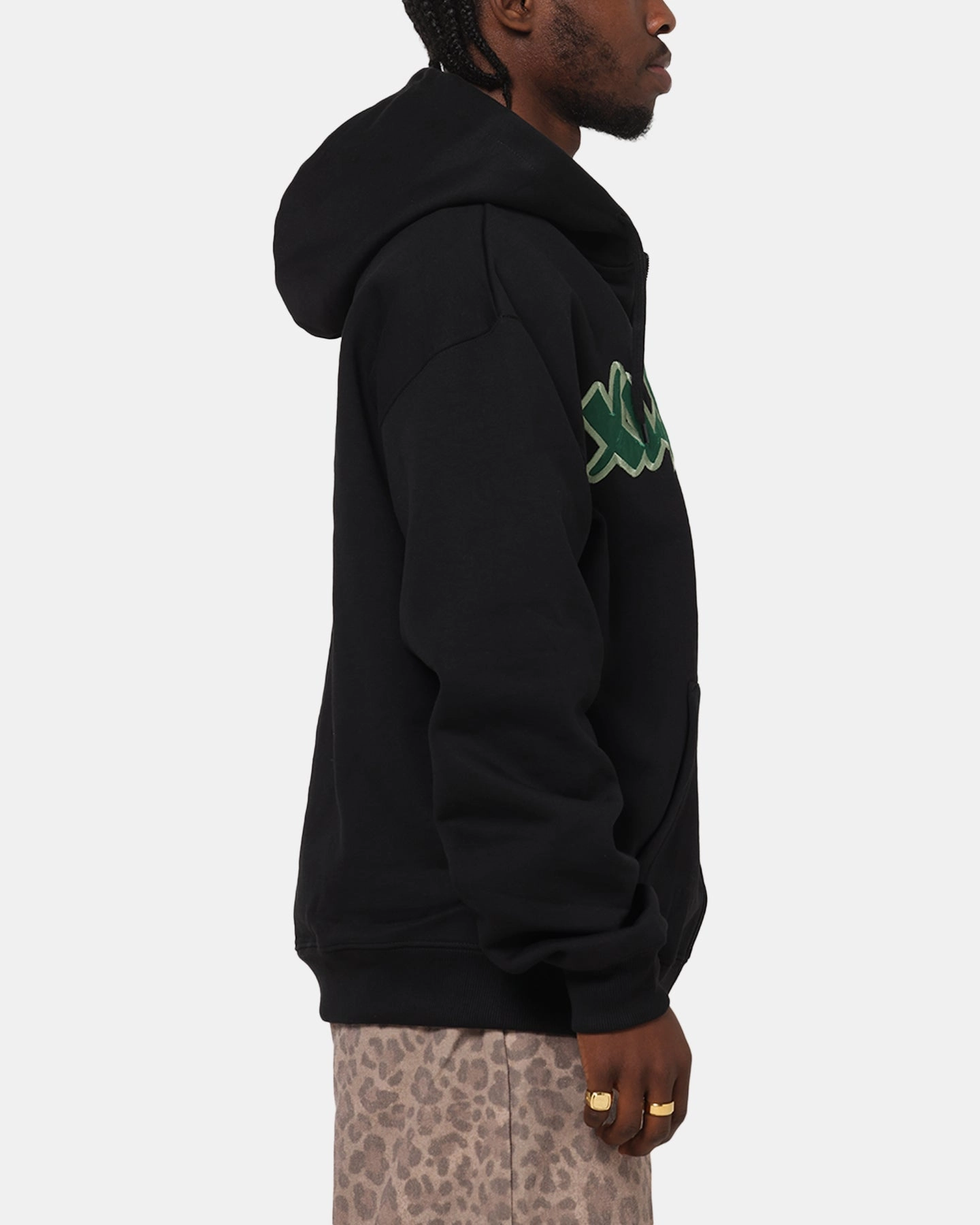 low - power X-Large Mark Zip Through Hoodie Black