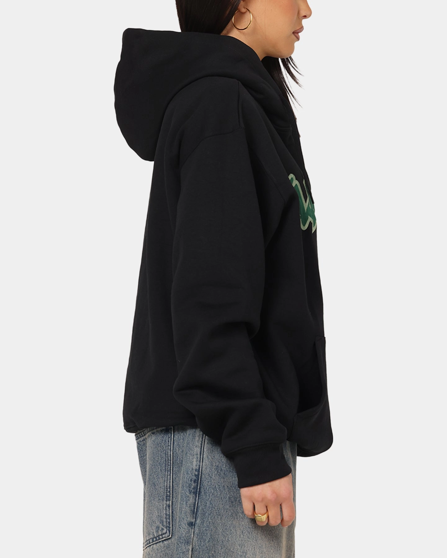 Brush Discuss X-Large Mark Zip Through Hoodie Black