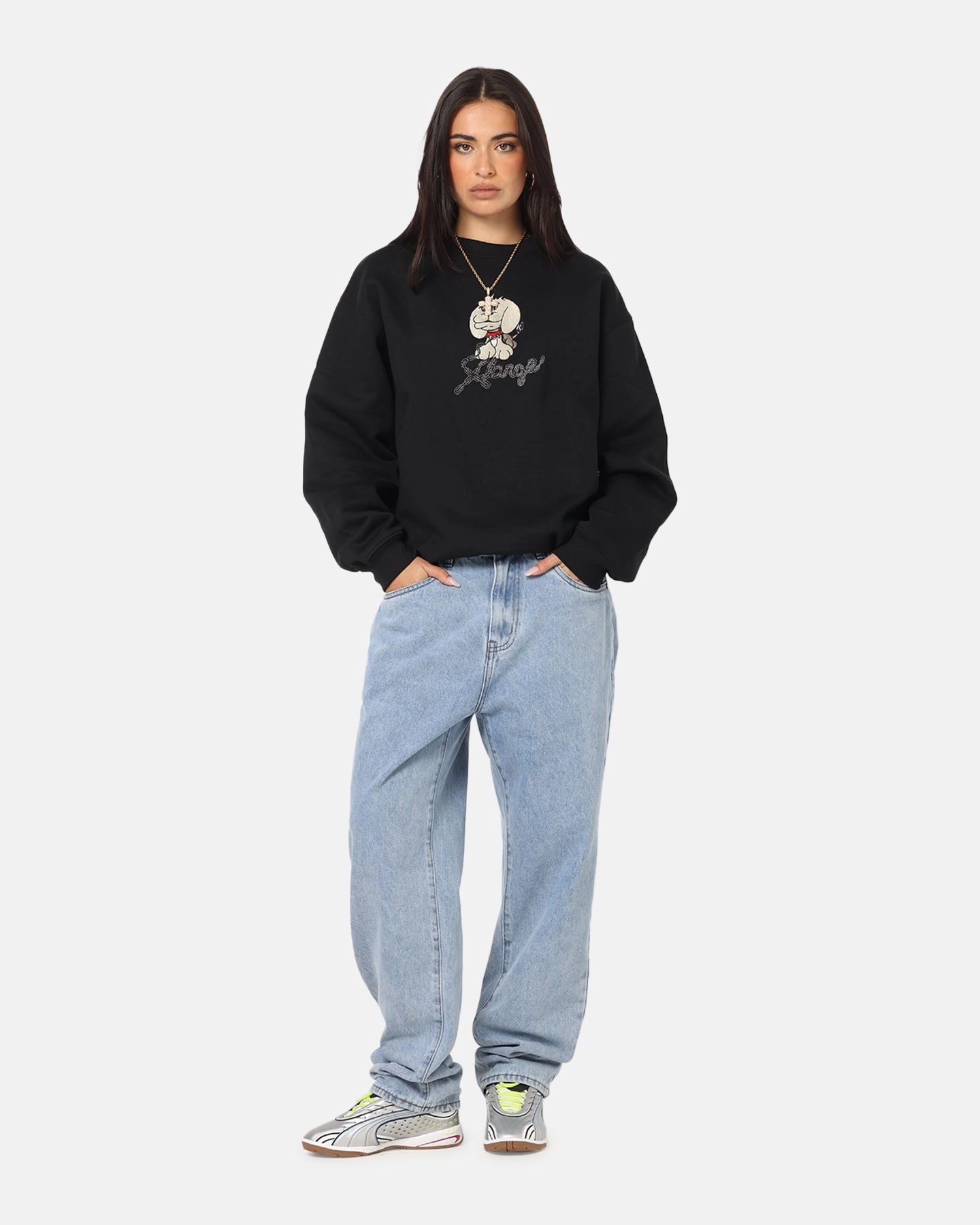 Reinforced Zippers X-Large Off Leash Crewneck Black